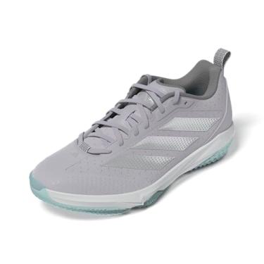 Imagem de adidas Tênis de beisebol masculino Adizero Impact 2.0 Turf, Cinza claro/prata metálico/branco, 38