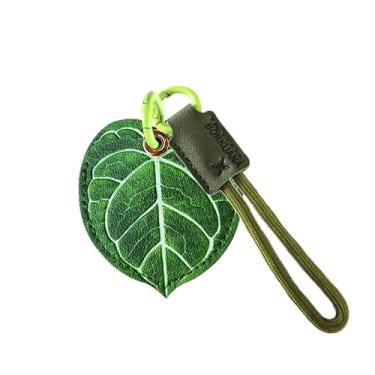 Imagem de Capa de couro compatível com AirTag, linda capa protetora com chaveiro e cordão, antiarranhões, rastreador GPS para chaves, bolsa, animais de estimação (folha A)