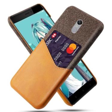 Imagem de Capa para Xiaomi Redmi Note 4x,Tela e tampa de couro PU,Antideslizante,360°cobertura completa à prova de choque com 1 slot de cartão atrás,Prevenção de queda-Brown