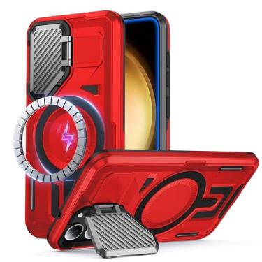 Imagem de FNDMIL Capa para Samsung Galaxy S23 compatível com MagSafe [suporte de capa de câmera embutido] [à prova de choque de grau militar] [proteção de camada dupla] capa resistente para celular S23