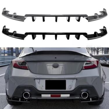 Imagem de Divisor de para-choque traseiro compatível com GR86 Subaru BRZ 2022+ Kit de carroceria difusor de para-choque traseiro Lip Spoiler Guard Avental Acessórios de carro (aparência de fibra de carbono)