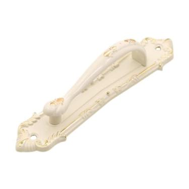 Imagem de BLWOTMOR Puxador de Porta de Celeiro, Puxador de Armário, Puxador de Liga Metálica para Armário, Puxador para Armário Externo E Interno, Mesa de Cabeceira para, Bege Branco, Tamanho real