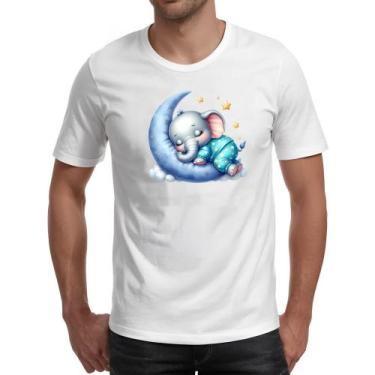 Imagem de Camiseta Unissex Cute Elefante dormindo na Lua - Alearts, EG