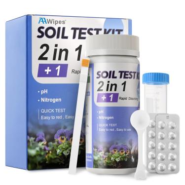 Imagem de AAwipes Kit de teste de solo testador de pH e nitrogênio para horta nutrientes vegetais gramado interno e externo 20 tiras (J03)