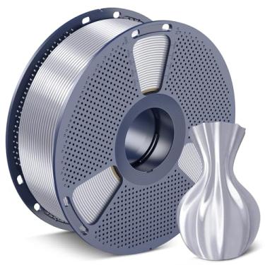 Imagem de SUNLU Filamento PLA de seda 1,75 mm, filamento de impressora 3D PLA brilhante bem enrolado, precisão dimensional +/- 0,02 mm, serve na maioria das impressoras 3D, boa embalagem a vácuo, carretel de 1