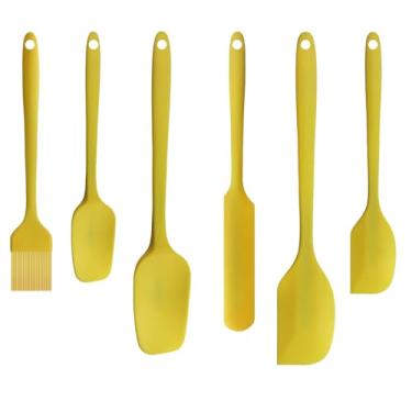 Imagem de Yaritogeru Conjunto de 6 espátulas de borracha de silicone, escova de cozinha para óleo, espátula de colher de borracha, raspadores flexíveis antiaderentes resistentes ao calor ou assar, cozinhar e