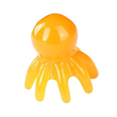 Imagem de Kokiya Pente de massagem de polvo, ferramenta compacta de bolso para massagem no couro cabeludo, ferramenta para meridianos, para corpo, pescoço, mãos, Amarelo