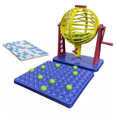 Imagem de Jogo De Bingo Roleta 12 Cartelas 90 Bolinhas Brinquedos Top Jogo de Mesa Dispenser de Bolinhas Colorida em Português - TYDA