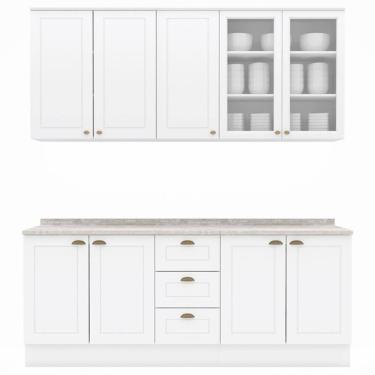 Imagem de Cozinha Modulada 200 Cm Ce854 Americana Branco Calcare Henn