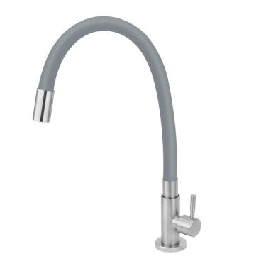 Imagem de Torneira Cozinha Inox Mesa Flexível Cinza 304 Escovado
