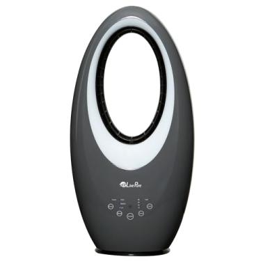 Imagem de LivePure Ventilador oscilante sem lâmina com filtro e bandeja de aroma. Ajuste de 3 velocidades, controle de toque, ventilador de resfriamento silencioso. Ventilador de pé para quarto, escritório