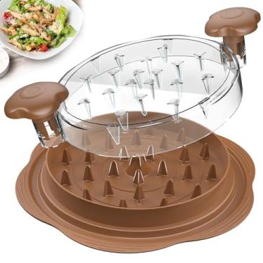 Imagem de Triturador de frango grande para triturador de peito de frango com escova e garfo; máquina trituradora de carne visível, tira antiderrapante, cabo ergonômico, sem BPA, adequado para carne de porco e