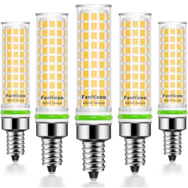 Imagem de Lâmpada LED E12 100 W equivalente a 1200 lm 4000 K lâmpadas de LED branco natural 10W T6 C7 para ventilador de teto luminária pendente lâmpada de sal não regulável (pacote com 5)