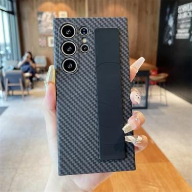 Imagem de Capa de silicone com textura de fibra de carbono ultrafina para Samsung Galaxy S25, S24, S23 Ultra e S25 Plus, capa rígida de PC à prova de choque, preta, para Samsung S24Ultra