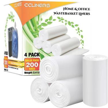 Imagem de Sacos de lixo CCLINERS 4 galões/15 L de plástico transparente 200 unid