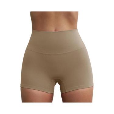 Imagem de Shorts de Compressão Esportivos Femininos - Cor Sólida, Curto e Sexy p