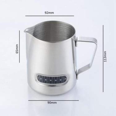 Imagem de Leiteira Pitcher Para Cafe Barista 600ml Inox Com Termômetro - 1