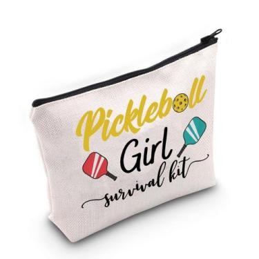 Imagem de Bolsa de maquiagem WZMPA Pickleball Girl Cosmetic para menina