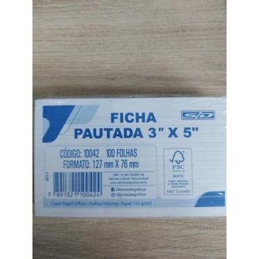 Imagem de Fichas pautadas São Domingos 3X5 com 100 folhas
