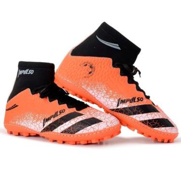 Imagem de Chuteira cano alto botinha society adulto juvenil - impulso, Laranja, 