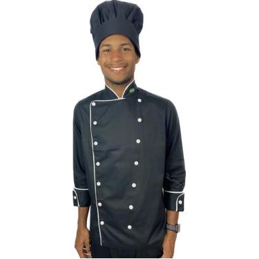 Imagem de Dolmã Masculino Uniforme Ideal Para Cozinheiro Chefe de Cozinha rotina