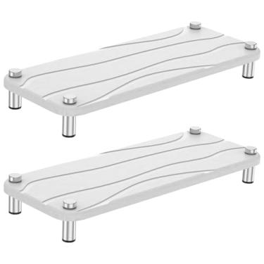 Imagem de ZJRDYYK Pacote com 2 organizadores de pia de secagem instantânea, bandeja para pia de pedra de secagem rápida, bandeja de bancada de secagem rápida para pia de banheiro e cozinha, 28 cm x 11 cm x 3,5