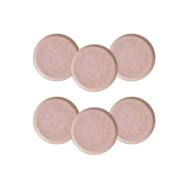 Imagem de Conjunto de Pratos Rasos Porto Brasil Linhas Litchi Rosa Claro 27,5cm - 6 Peças