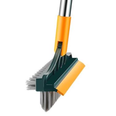 Imagem de Vassoura com Rodo 2 em 1 – Cabo de Alumínio Leve e Resistente, Cerdas De Qualidade, Lâmina Flexível, Limpeza Eficiente para Casa e Comércio