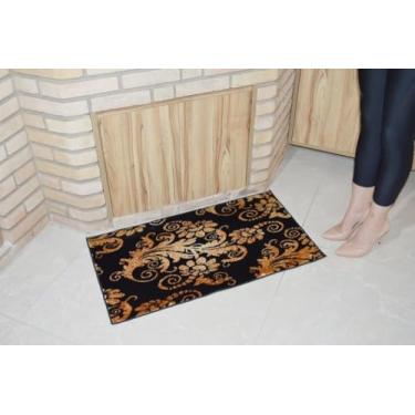 Imagem de Capacho Marbella Floral Preto 48x90 cm Rayza