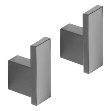 Imagem de 2X Porta Toalha Cabide Simples Inox 304 Preto Fosco 02 Unida