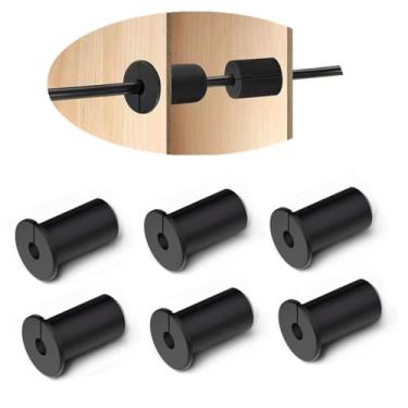 Imagem de 6 peças de ilhós de parede Starlink de silicone para Internet, bucha de parede impermeável para organizar cabos de proteção, preto