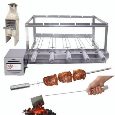 Imagem de Brasa Grill Gira 5 Espetos para Churrasqueiras Pré Moldadas 65cm, 1 Es