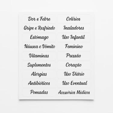 Imagem de Printable, Cartela de Adesivos Organizadores para Remédios – 20 Etiquetas Vinil – Gavetas e Caixas de Medicamentos