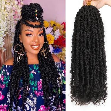 Imagem de Cabelo de crochê ZRQ Butterfly Locs com pontas encaracoladas, 60 cm, 6