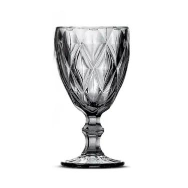 Imagem de Kit 6 Taças Diamante 340ml Âmbar ou Fumê Luxo Mesa - ORIGINAL, FUME