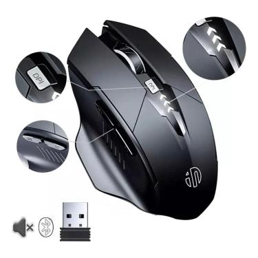 Imagem de Mouse Sem Fio Bluetooth Recarregável Gamer Ergonômico 2.4G
