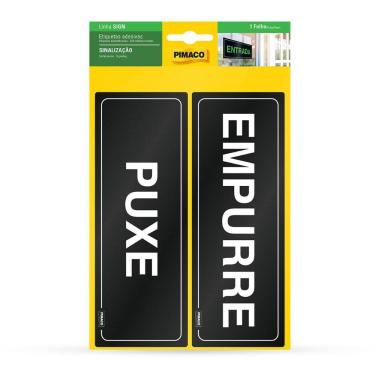 Imagem de Etiqueta sinalização Empurre/Puxe 6,7x18,5cm - Pimaco