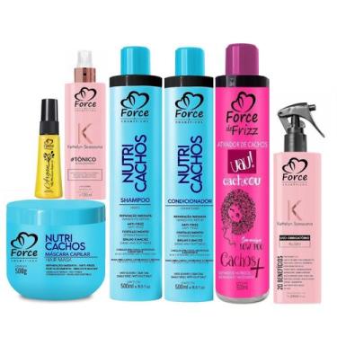Imagem de Kit Nutri Cachos Force Cosméticos Cuidado Completo para Cachos Perfeit