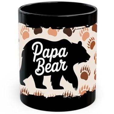 Imagem de Caneca de café de cerâmica Papa Bear 325 g Pai - Caneca de chá e café com aderência confortável - Copo de presente divertido exclusivo para escritório ou casa - Impressão vibrante de longa duração