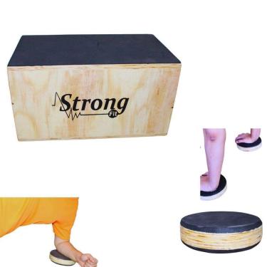 Imagem de Jump Box 12 Cross  33,5Cm X 57Cm X33Cm + Disco Yoga Pilates