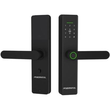 Imagem de Fechadura Inteligente Wifi Slim de Embutir Abertura por Biometria, Senha, Tag, Chave e Remotamente por APP Novadigital
