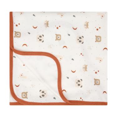 Imagem de Cueiro Bebê Estampado Suedine Minimalista Terracota - Hug