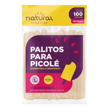 Imagem de 600UN PALITO DE PICOLÉ/SORVETES E ARTESNATO, BAMBU REDONDO