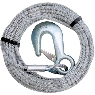 Imagem de Tie Down Cabo de guincho para caminhão ATV barco Jeep | Guincho de cabo de aço | Força de ruptura 5.600 | 7/81.3 cm - 15.2 m | Cabo de reboque