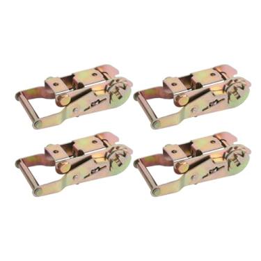 Imagem de Fafeicy Tensor de Catraca, Tensor de Cinta de Catraca de Aço Carbono Com Força de Tração de 1500kg para Caminhões, Reboques, Motocicletas, Conjunto de 4