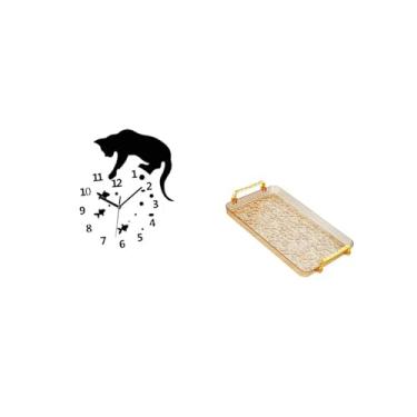 Imagem de Fenteer Relógio de Parede Silencioso com Movimento Silencioso E Design Analógico Sem Tique-taque para Sala de Jantar Estilo Fazenda E Bandeja de Mesa de