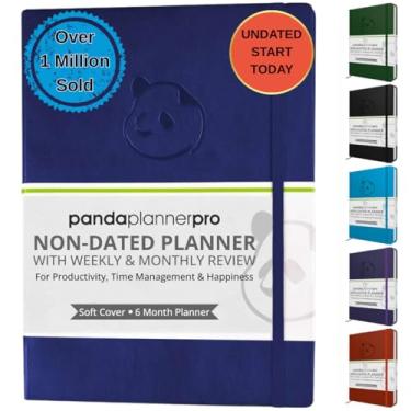 Imagem de Panda Planner Agenda diária Pro A4 2026 – Agenda sem data de 6 meses com programação horária, layout grande de 21 x 27 cm, lista de tarefas, diário diário, planejador de objetivos, rastreador de