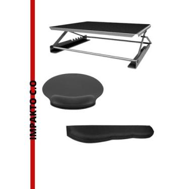 Imagem de Kit Ergonômico Apoio para os pés Mousepad DVA LIMA e Apoio para digita