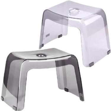 Imagem de 2 Banquinho Banqueta em Acrílico Transparente Banco Multiuso - Impo