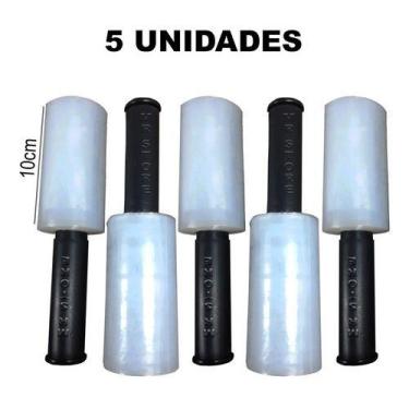 Imagem de 5 Rolos Filme Stretch Com Aplicador Giratório P/ Embalagens - King of 